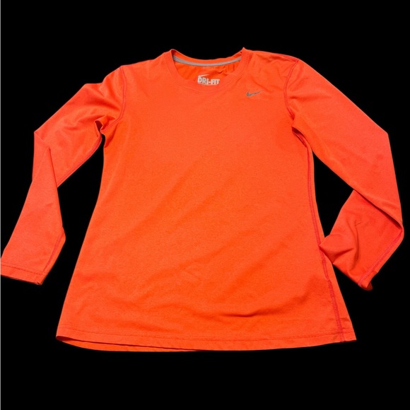 Nike Women's Bright Orange Long Sleeve Tee - Picture 1 of 4